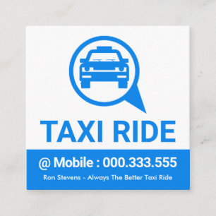 Tal-boxkörning i Taxi Cab Fyrkantigt Visitkort