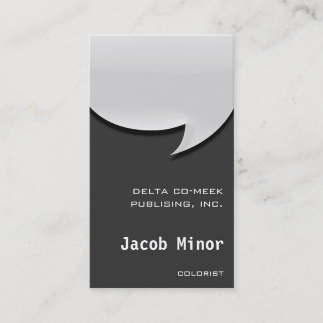 Tal bubblar kortet [3d] visitkort (Framsida)