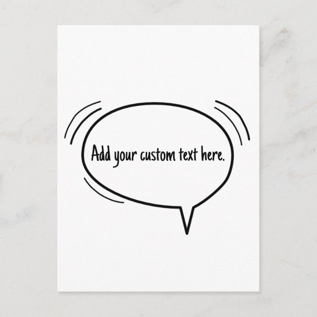 Tal Bubble - lägg till din egen text! Vykort (Framsida)