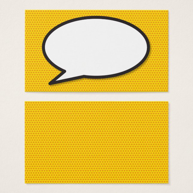 Tal Bubble Roligt Retro Tecknad Bok Visitkort (Framsida & baksida)