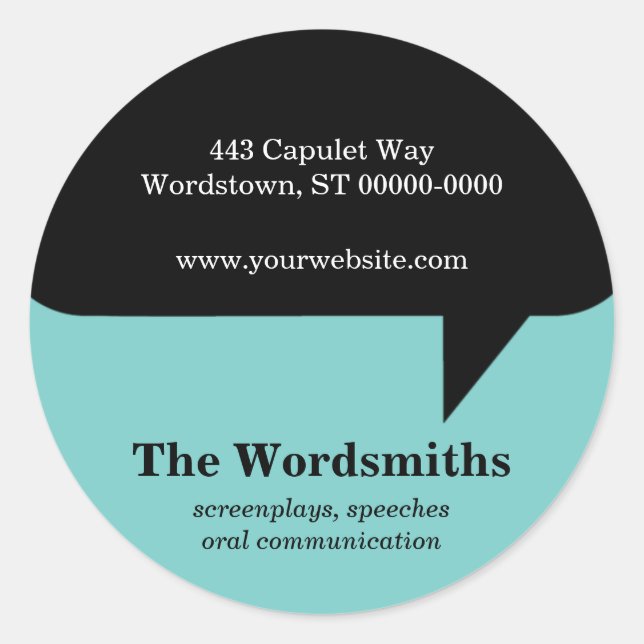 Tal Bubble Sticker Runt Klistermärke (Framsida)