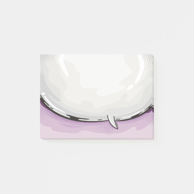 Tal Bubble Tecknad design Lila bkgd Post-it Block (Framsida)
