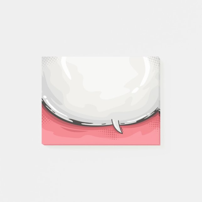 Tal Bubble Tecknad design Red bkgd Post-it Block (Framsida)