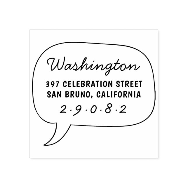 Tal Bubble Teckning Family Namn Returadress Stämpel (Tryck)