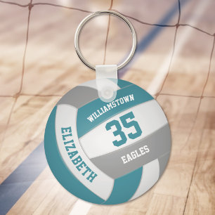 Tal grått-idrottslag färg Flickor volleyball Nyckelring