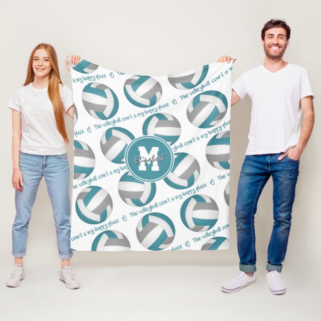 Tal grått Volleyball-domstolen är min lycklig stäl Fleecefilt (På plats)