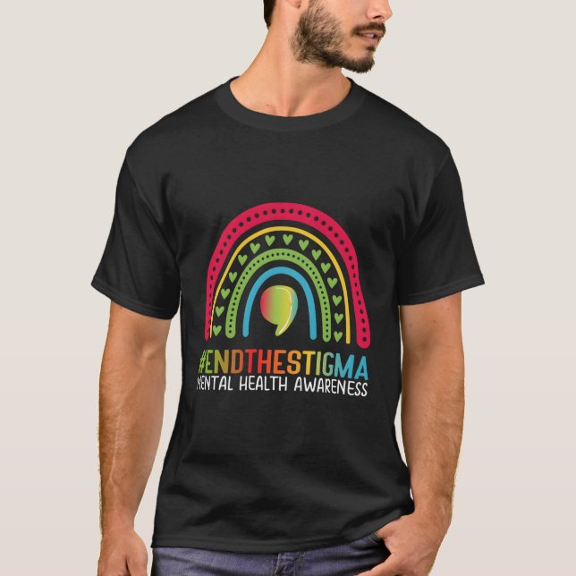 Tal-Health Matters gör slut på Stigma Rainbow Boho T Shirt (Framsida)
