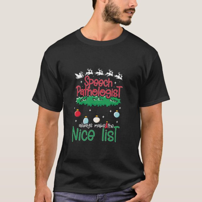 Tal Langauge Patholog Santa Therapist Kristus T Shirt (Framsida)