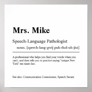 Tal-Language Patholog Personlig Gift Poster