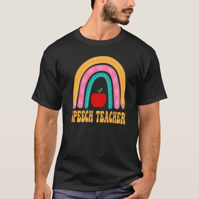 Tal Lärare Regbow Pencil Back to school Appre T Shirt (Framsida)