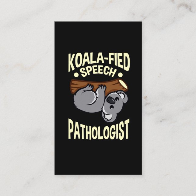 Tal-patologen Cute Koala-språklärare Visitkort (Framsida)
