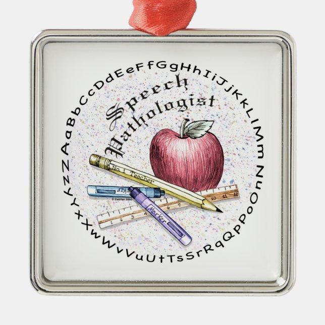 Tal-patologen Premium Square Ornament (Framsidan)