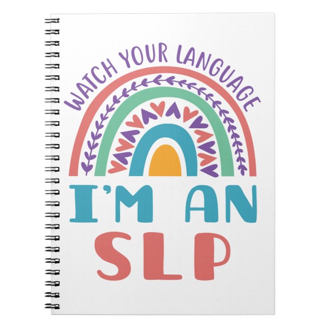 Tal-patologen ser ditt språk som jag är SLP Anteckningsbok (Framsidan)