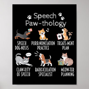 Tal Paw-tologi Roliga Katter Puns Tal Språk Poster