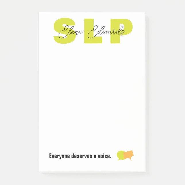 Tal-språk-patolog-terapist Post-it Block (Framsida)