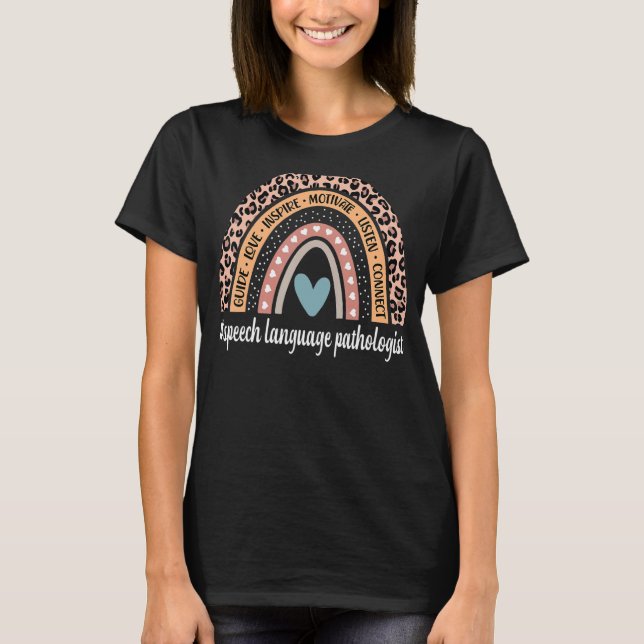 Tal språkpatolog Rainbow Leopard Slp Th T Shirt (Framsida)