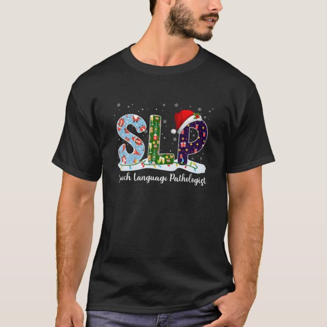 Tal språkpatolog SLP jultomte T Shirt (Framsida)
