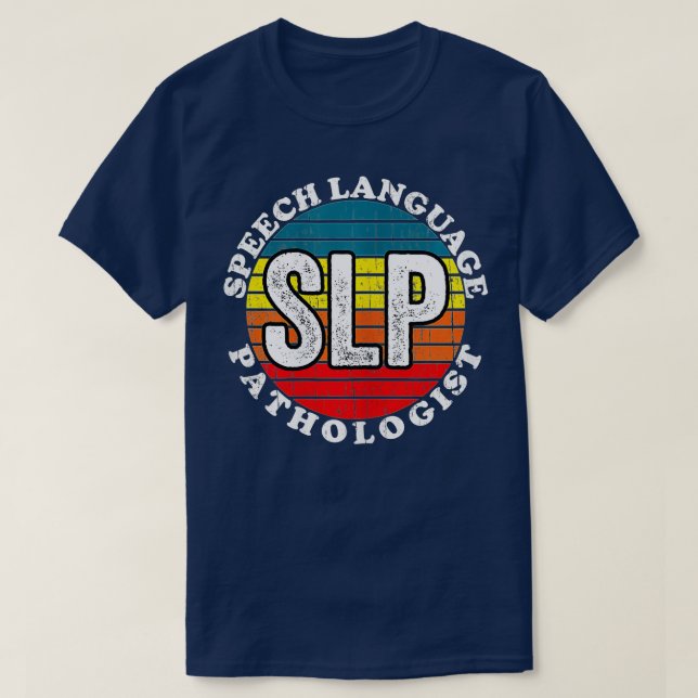 Tal språkpatolog - SLP-terapi Retro Su T Shirt (Design framsida)