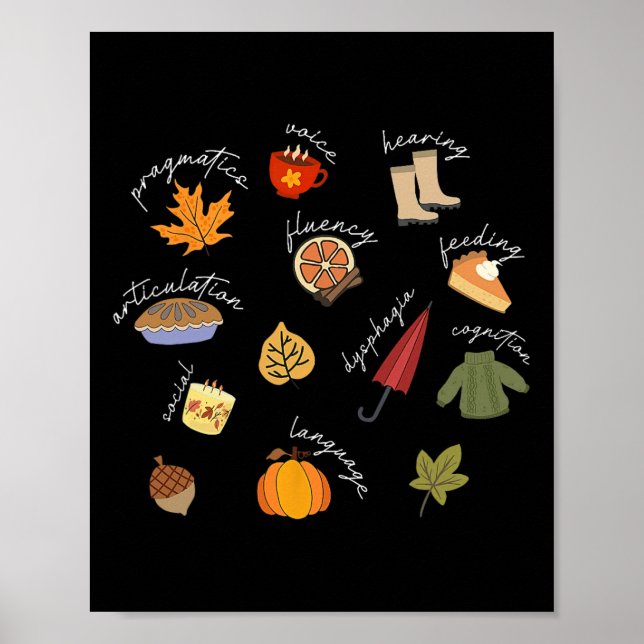 Tal Språkpatolog Tal Therapy SLP - fall Poster (Framsidan)