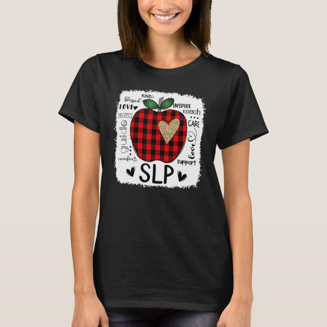 Tal-språkpatologen typografi Apple-buffa T Shirt (Framsida)
