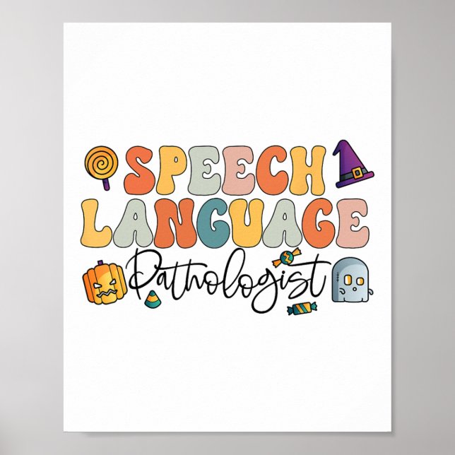 Tal språkpatologi Halloween Tal-terapi Poster (Framsidan)