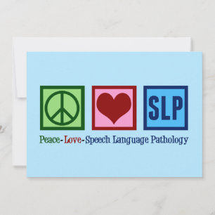 Tal Språkpatologi Peace Kärlek SLP Blue Julkort