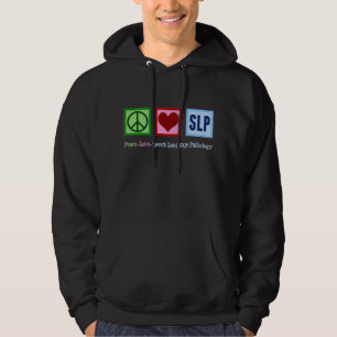 Tal Språkpatologi Peace Kärlek SLP Hoodie