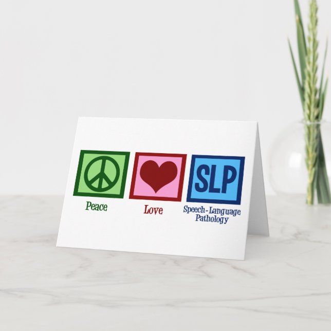 Tal Språkpatologi Peace Kärlek SLP Kort (Framsida)