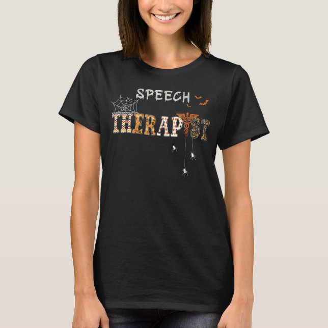 Tal språkterapeapist Tal Therapy SLP hallo T Shirt (Framsida)