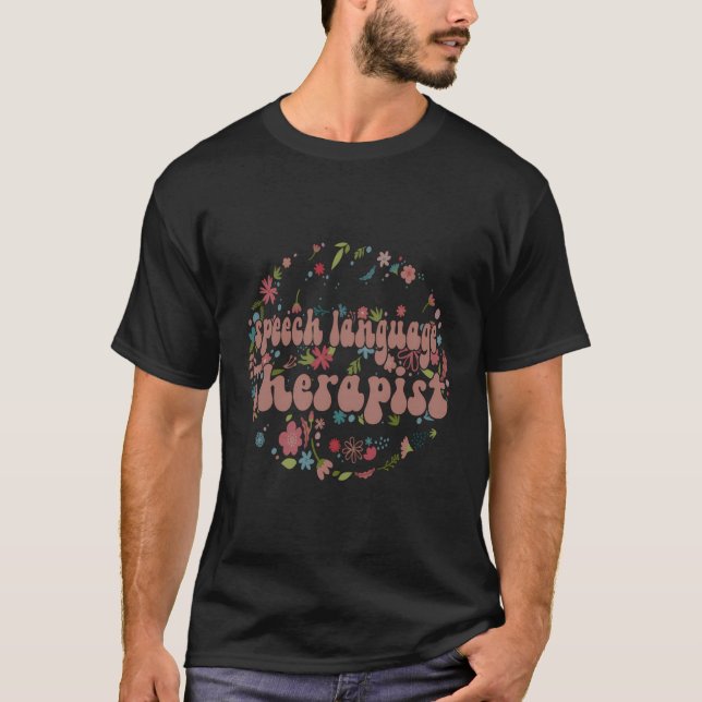 Tal språkterapeutisk blomma t shirt (Framsida)