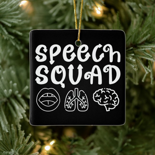 Tal Squad SLP Tal Språkpatolog Lung Julgransprydnad Keramik (Träd)