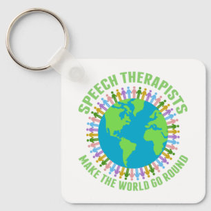 Tal-terapeuter gör World Go Round Cute SLP Nyckelring
