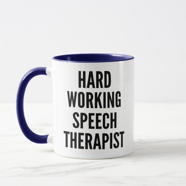 Tal-terapi med hårt arbete mugg (Vänster)