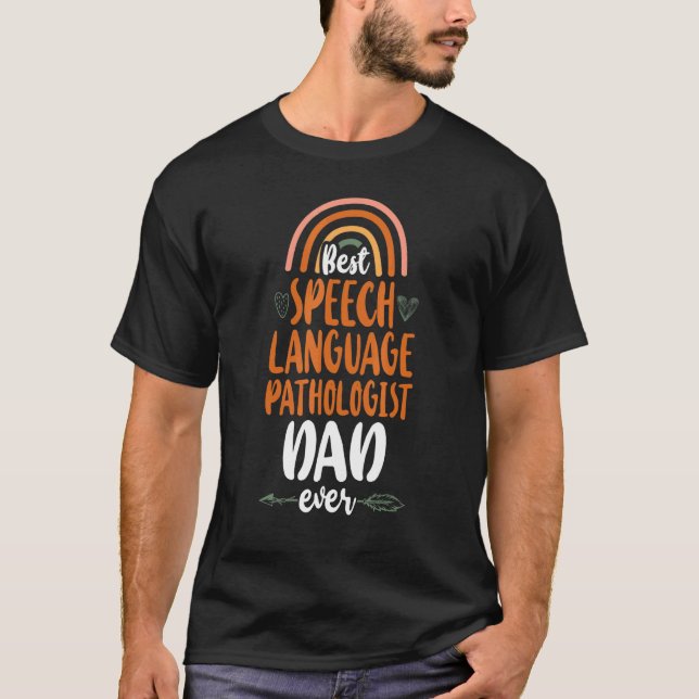 Tal-terapiassistenten SLP Pappa Rainbow T Shirt (Framsida)