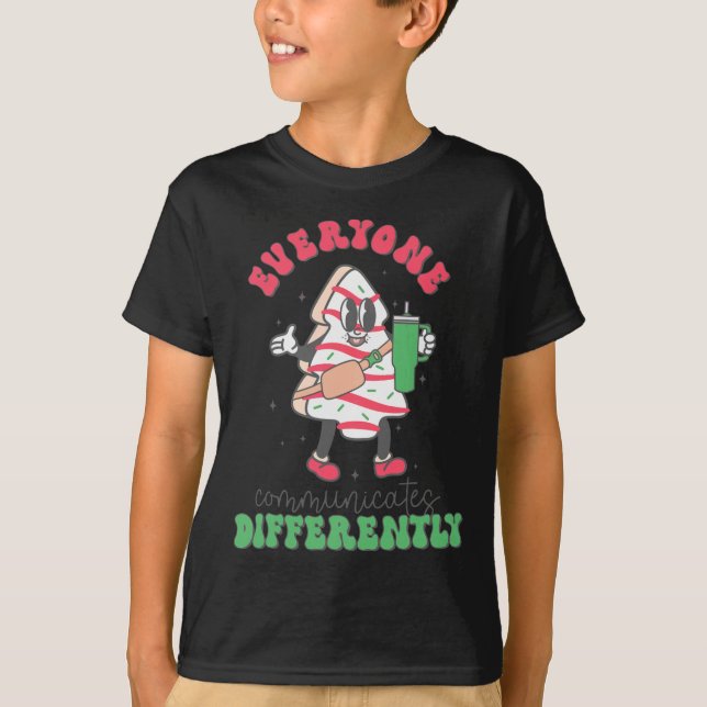 Tal Terapy jul Alla kommunicerar med Diff T Shirt (Framsida)