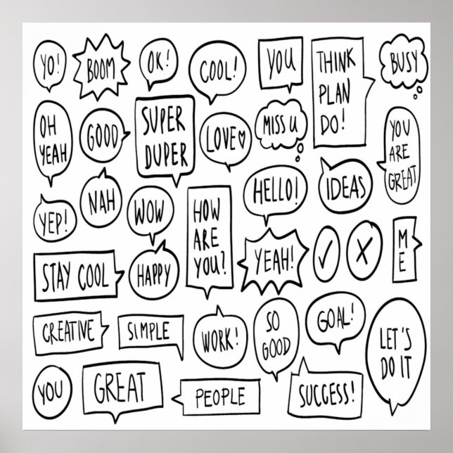 Tal Text Bubble Chatta Messages Life Ideas Co Poster (Framsidan)