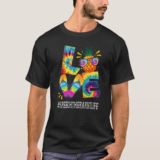 Tal Therapist Kärlek pineapple sommar Ti T Shirt (Framsida)