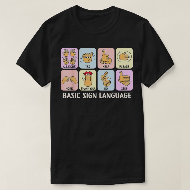 Tal Therapist SLP Pathologi, grundläggande teckens T Shirt (Design framsida)