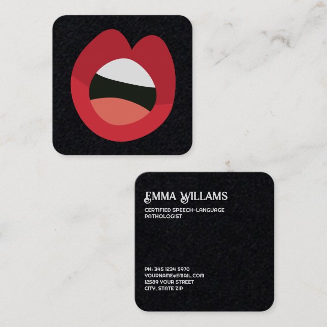 Tal Therapy Fyrkantigt Visitkort (Fram/baksida)