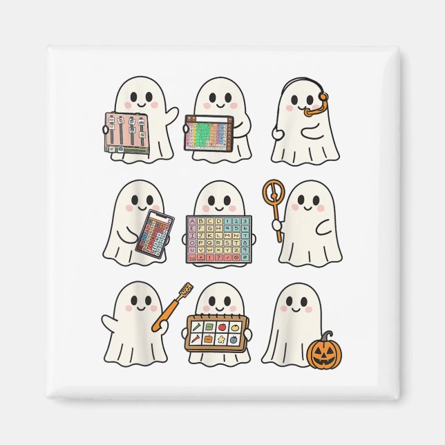Tal Therapy Halloween Ghost Tal Language Pat Magnet (Framsidan)