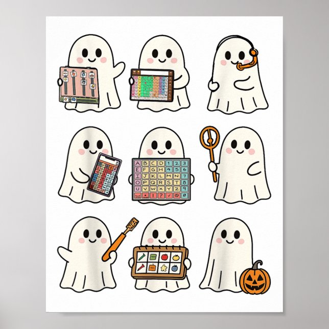 Tal Therapy Halloween Ghost Tal Language Pat Poster (Framsidan)