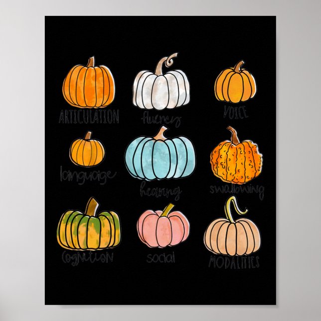 Tal Therapy Pumpkin Sped Teacher SLP Neurodive Poster (Framsidan)