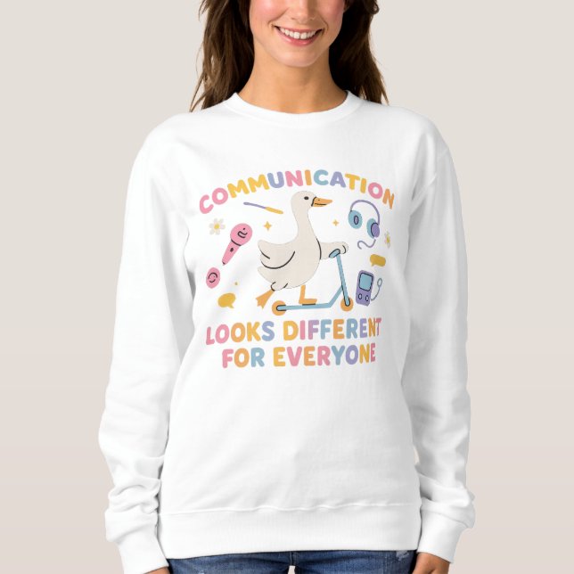 Tal Therapy SLP Fånig Goose Communication Ser ut T Shirt (Framsida)