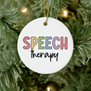 Tal Therapy SLP Tal-patologer Julgransprydnad Keramik