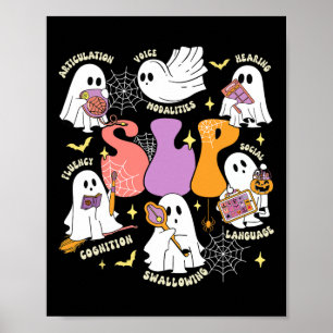Tal Therapy Spooky Slp Halloween Cute Ghost Poster