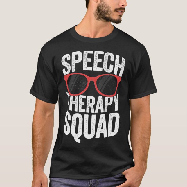 Tal Therapy Squad Funny SLP T För skolgång T Shirt (Framsida)