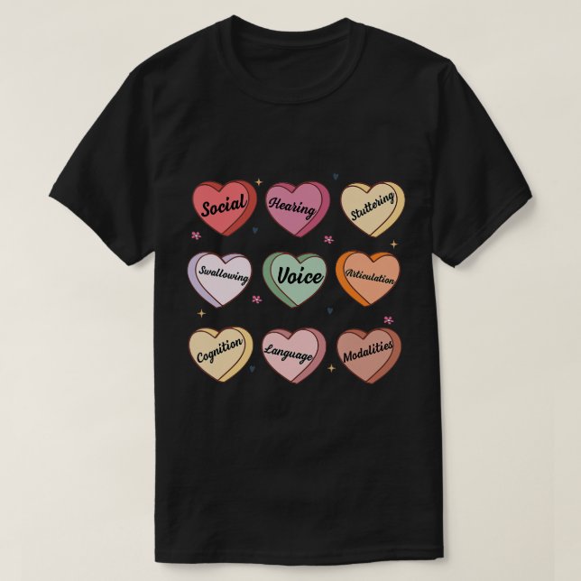 Tal Therapy Valentine SLP SLPA Candy Heart Conv T Shirt (Design framsida)