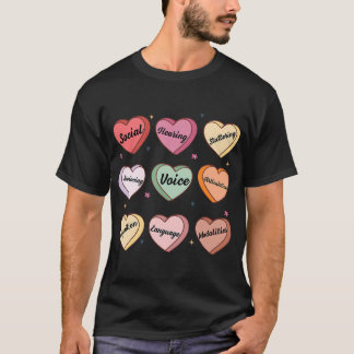 Tal Therapy Valentine SLP SLPA Candy Heart Conv T Shirt