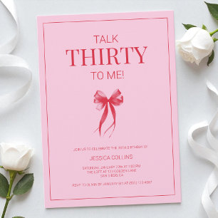 Tala 30 till mig Modern Elegant Rosa Trettio dagar Inbjudningar