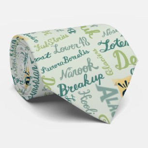 Tala Alaska! Grönt Tie Slips